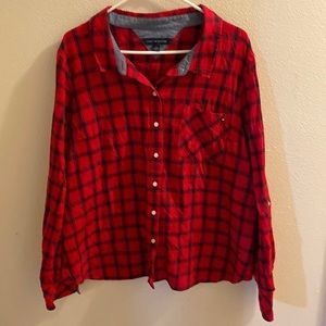 Cotton shirt ,red plaid, fashion style
